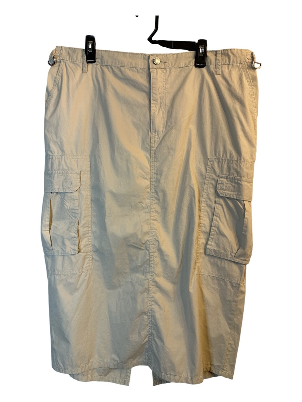 wild fable Beige Cargo Midi Skirt with Side Utility Pockets